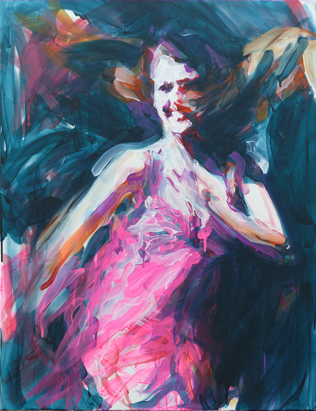 Gilda danse mouvement rire peinture acrylique
