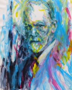 Acrylic painting on canvas of Freud of Aïcha Bendafi - Arles
