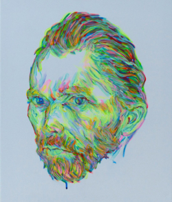 Acrylic painting on canvas of Van Gogh - Aïcha Bendafi - Arles