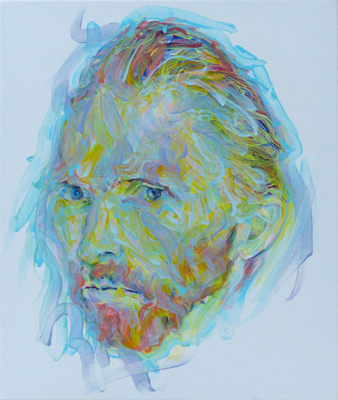 Acyrlic painting on canvas of Van Gogh - Aïcha Bendafi - Arles