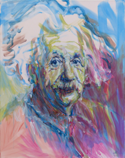 Einstein portrait - Acrylic painting on canvas - Aïcha Bendafi - Arles