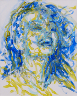 Gilda mouvement rire ligne pinceau peinture acrylique