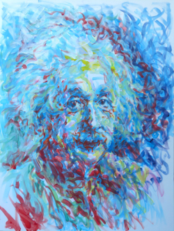 Acrylic on canvas of Einstein - Aïcha Bendafi - Arles