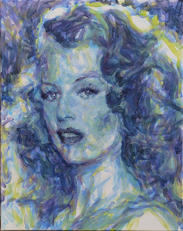 Gilda mouvement ligne pinceau peinture acrylique