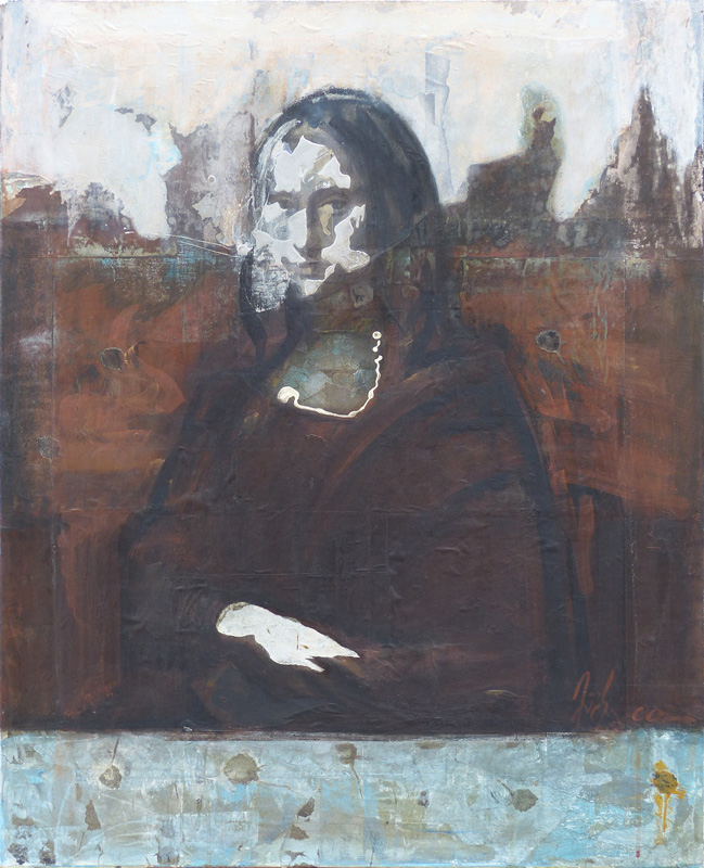 The Mona Lisa, Leonardo da Vinci, acrylic painting - Aïcha Bendafi