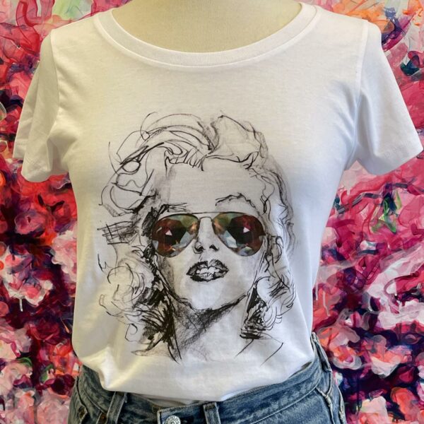 Tee-shirt femme Marilyn Monroe blanc coton 100% biologique