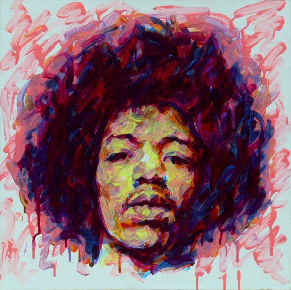 Portrait Jimi Hendrix acrylique sur toile