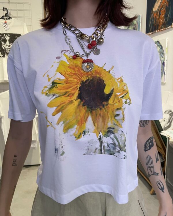 T-shirt Tournesol coupe Boxy