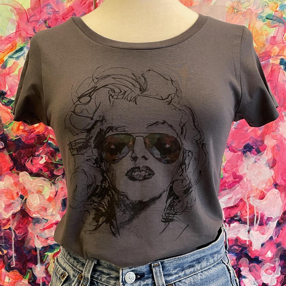 Tee-shirt Marilyn Monroe gris anthracite Coton 100% biologique et durable