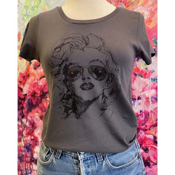 Tee-shirt Femme gris anthracite Marilyn Monroe