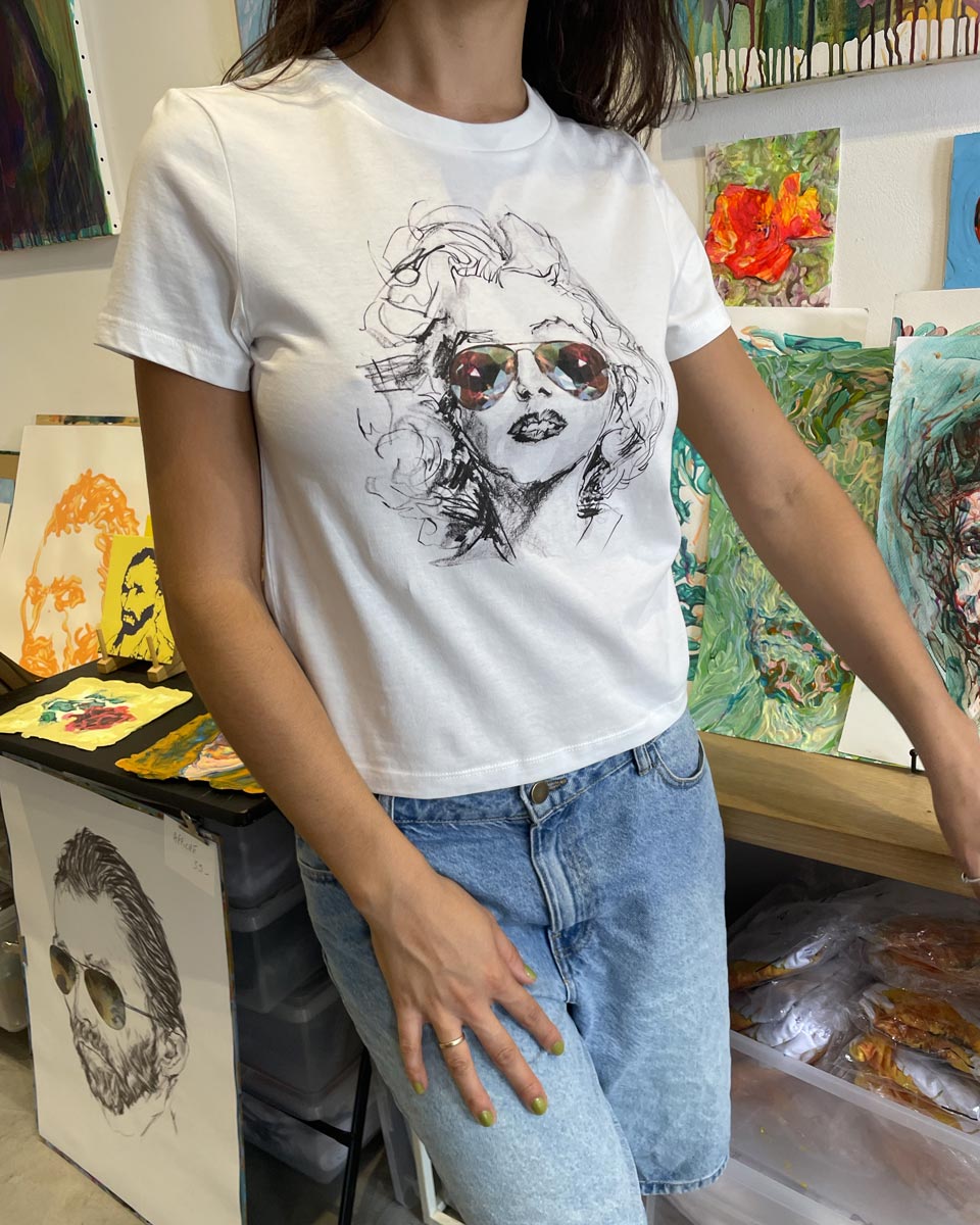 T-shirt Marilyn Iconique Off white – Image 3