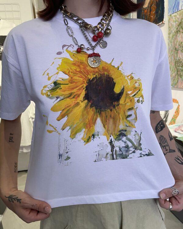 T-shirt Tournesol coupe Boxy coton biologique